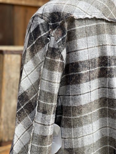 Angry Minnow Signature Flannel- NEUTRAL GREY